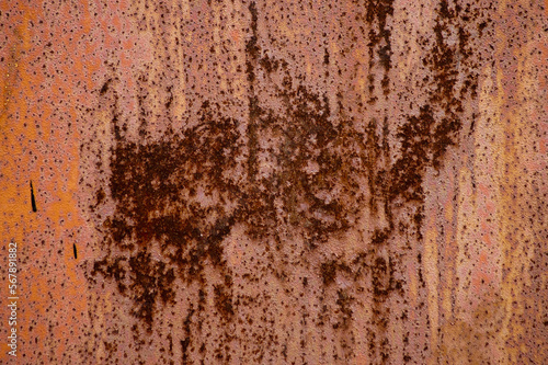 old metal wall covered with rust close-up