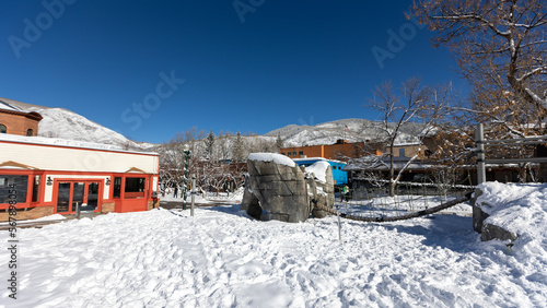 Wagner Park, Aspen Colorado, Downtown Aspen February 2023