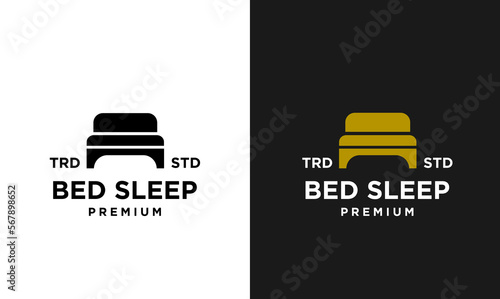 Bed Design icon modern vintage letter template logo