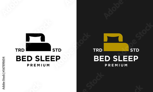 Bed Design icon modern vintage letter template logo