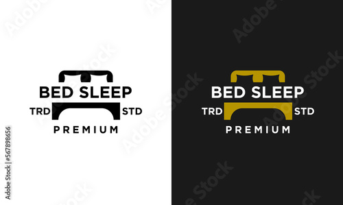 Bed Design icon modern vintage letter template logo