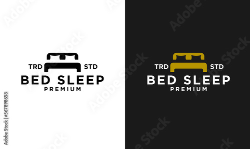 Bed Design icon modern vintage letter template logo