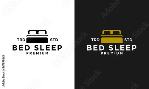 Bed Design icon modern vintage letter template logo
