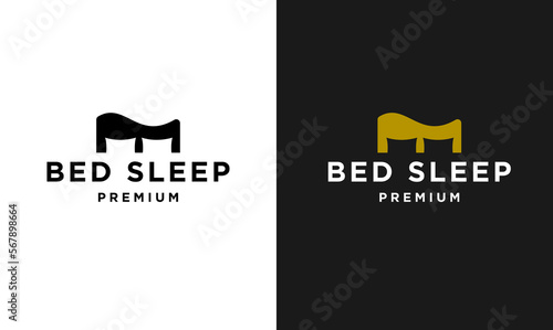 Bed Design icon modern vintage letter template logo
