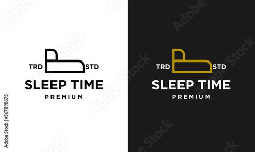 Bed Design icon modern vintage letter template logo