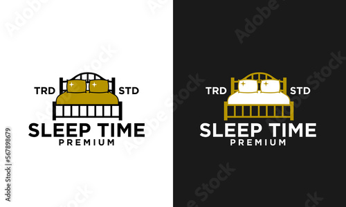 Bed Design icon modern vintage letter template logo