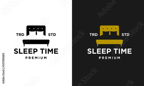 Bed Design icon modern vintage letter template logo