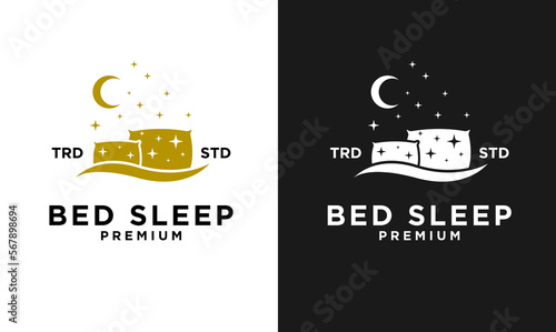 Bed Design icon modern vintage letter template logo