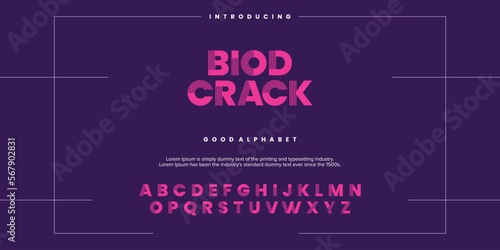 Modern abstract digital alphabet font. Minimal technology typography, Creative urban sport fashion futuristic font and with numbers. vector illustration