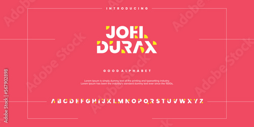 Modern abstract digital alphabet font. Minimal technology typography, Creative urban sport fashion futuristic font and with numbers. vector illustration