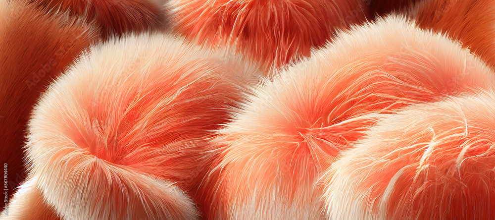 peach orange fur coat cloth background with Generative AI Technology peach orange fur coat cloth background with Generative AI Technology