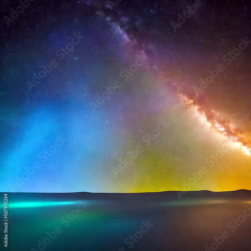 Abstract space orbit star nebula planet landscape model texture render