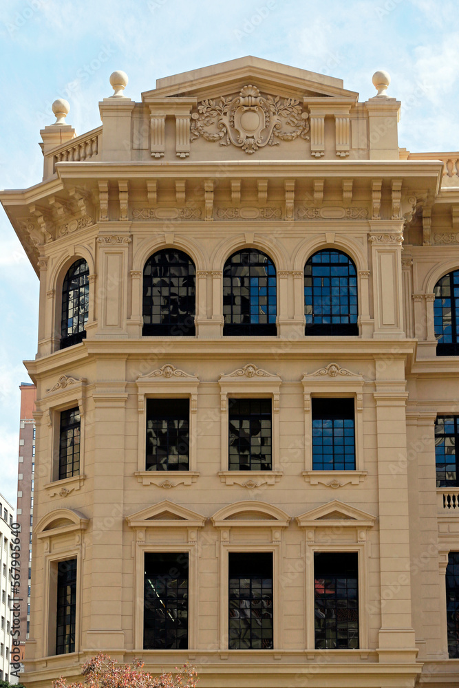 Facade of old building Palacio dos Correios, Sao Paulo