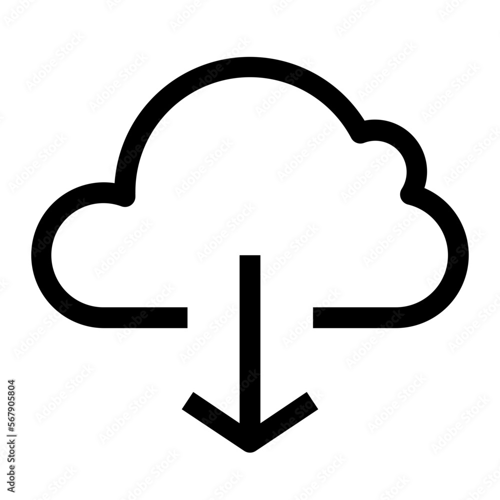 Cloud Down line icon