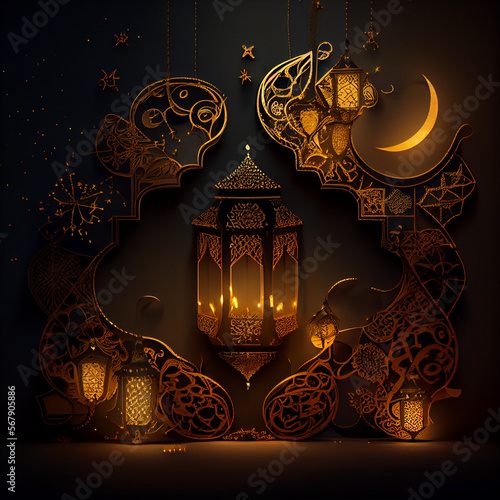 Ramadan Celebrations with Stunning lantern Backgrounds