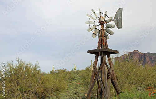 Windmill in Superstition Mtn Museum, Arizona photo