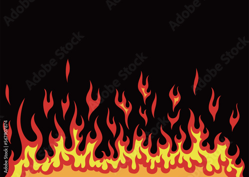 Fire flame background, Vector illustration. 