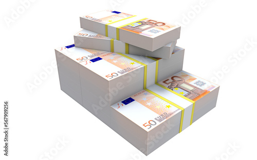 50 EURO Banknote Money 3D