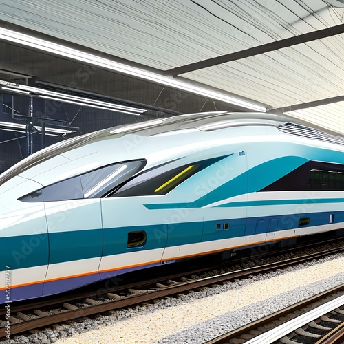 A high-speed train powered by electric motors3, Generative AI