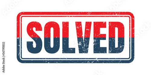 Solved red stamp text on white vector graphic design