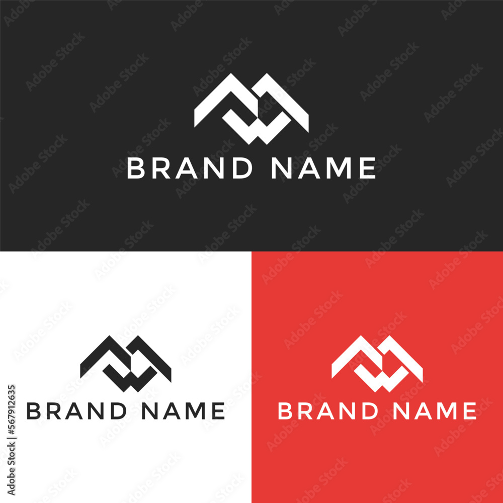 Initial MW letter logo template for business