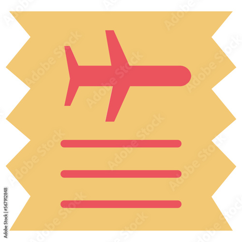 Flight ticket flat icon