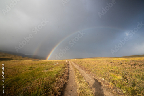rainbow over fields © Jeff