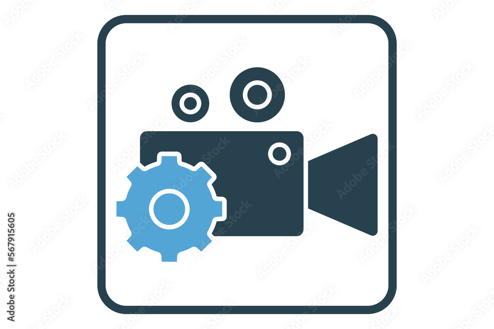 Setting camera video icon illustration. icon related to multimedia. Solid icon style. Simple vector design editable Setting camera video icon illustration. icon related to multimedia. Solid icon style. Simple vector design editable