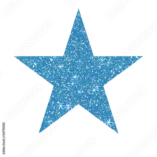 Blue star glitter on transparent backgroud. Design for decorating background  wallpaper  illustration