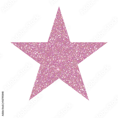 Pink star glitter on transparent backgroud. Design for decorating,background, wallpaper, illustration
