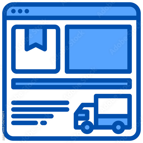 Website blue line icon