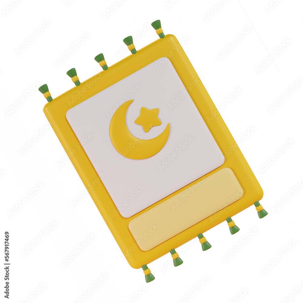 3d illustration of ramadan rug icon isolated 3d illustration of ramadan rug icon isolated