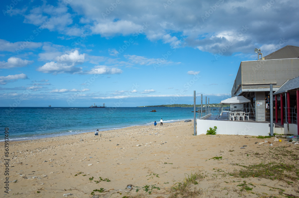 Naklejka premium 沖縄県の名護市の海岸と公園