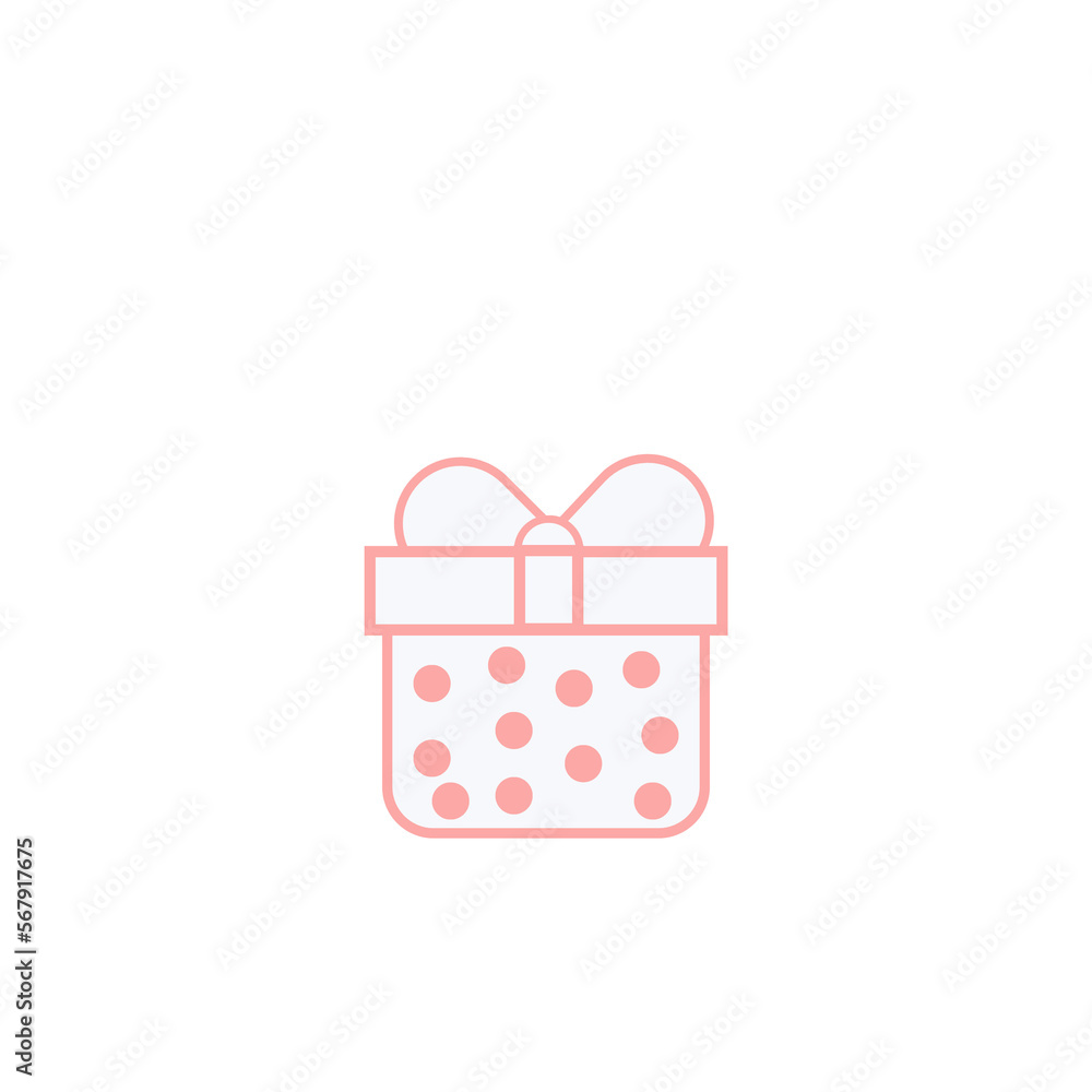 Infographic icon isolated element gift box wrapped with pink paper dotted Infographic icon isolated element gift box wrapped with pink paper dotted