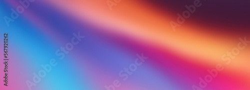 Orange blue purple abstract banner, vibrant color flow gradient grainy background, copy space