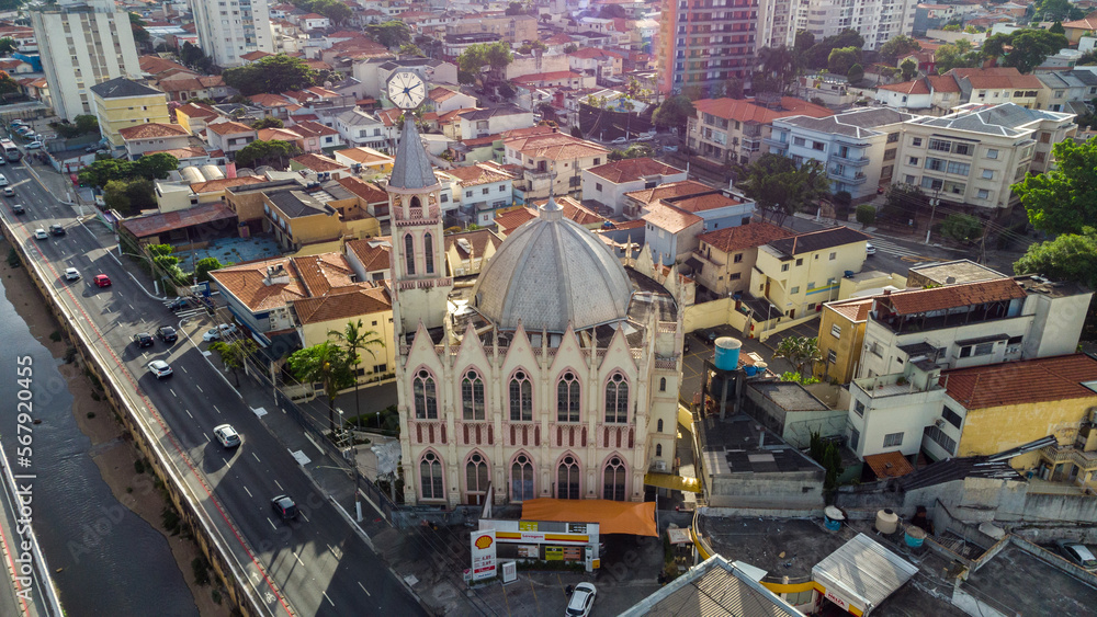 Fototapeta premium SÃO PAULO, BRAZIL FEBRUARY 03, 2023, Aerial view of the Ipiranga neighborhood