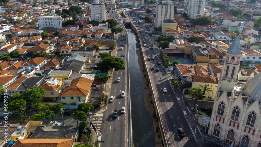 SÃO PAULO, BRAZIL FEBRUARY 03, 2023, Aerial view of the Ipiranga neighborhood