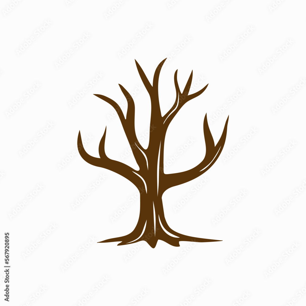 Dead Leafless Tree Illustration vector Dead Leafless Tree Illustration vector