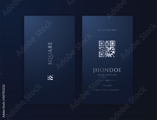 Vertical Business Card Editable Template	