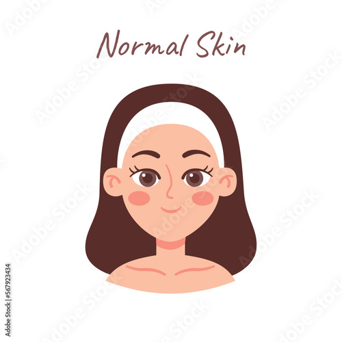 Skin Type illustration. Normal skin