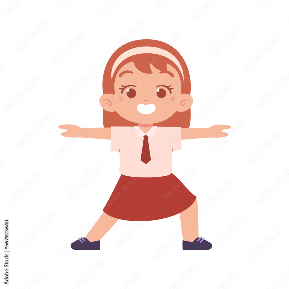 Indonesian Elementary School Girl Kids Wearing Red and White Uniform Illustration Indonesian Elementary School Girl Kids Wearing Red and White Uniform Illustration