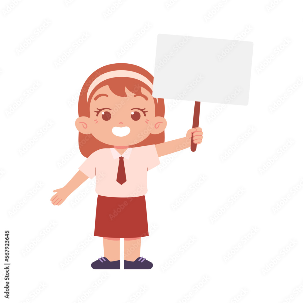 Indonesian Elementary School Girl Kids Wearing Red and White Uniform Illustration Indonesian Elementary School Girl Kids Wearing Red and White Uniform Illustration