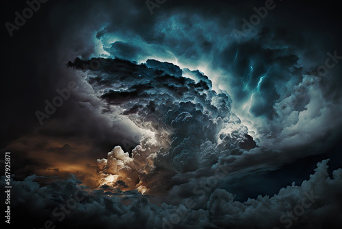 ominous skies before a thunderstorm. Generative AI
