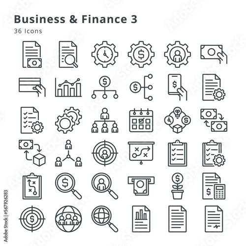 Business and finance 3 icons