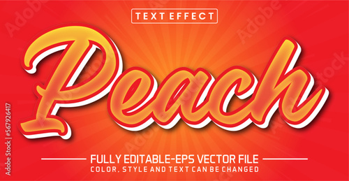Peach text editable style effect
