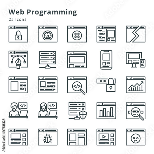 Web programming icons photo