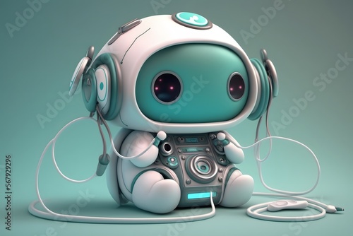 cute robot with medical kit created using Generative AI Technology © Abapux