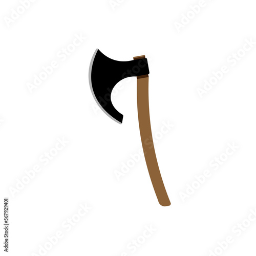 Ancient Ax Vector illustration isolated on white background.