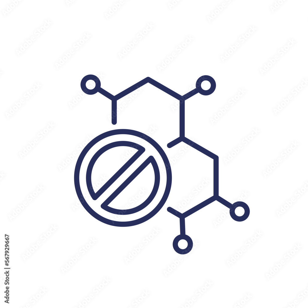 no hormones line icon on white no hormones line icon on white