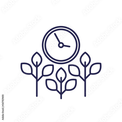 growing crops and time line icon, farming and agriculture
